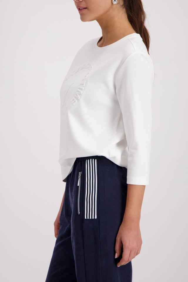 Off White Sweatshirt With Emblem