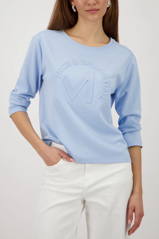 Light Sky Sweatshirt With Emblem