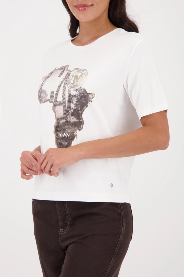 Off White Top With Africa Print