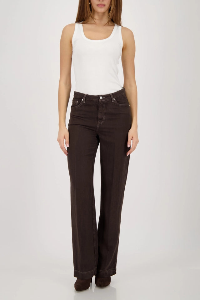 Dark Chocolate Straight Leg Trousers