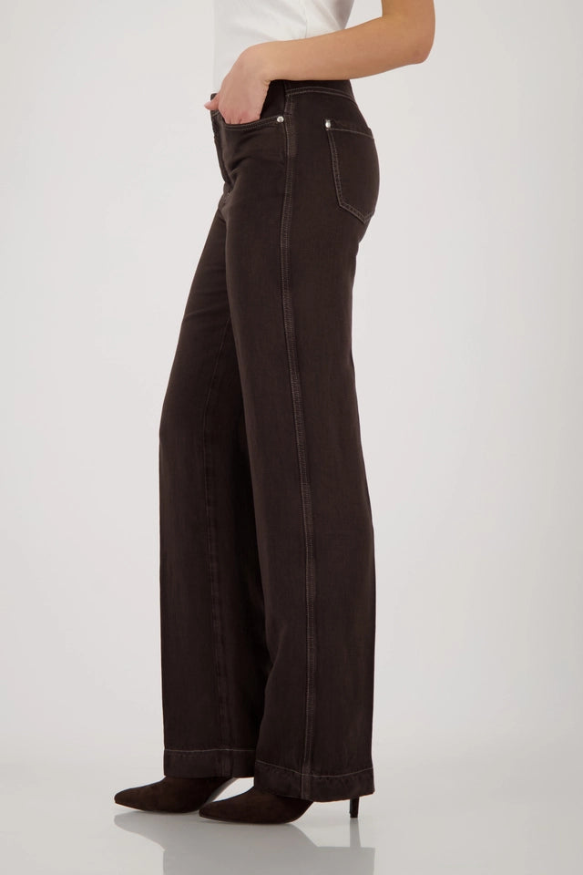 Dark Chocolate Straight Leg Trousers
