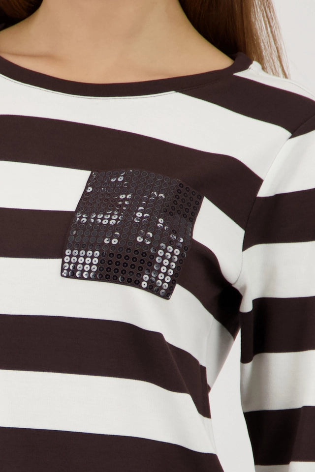 Dark Chocolate Striped Sweatshirt