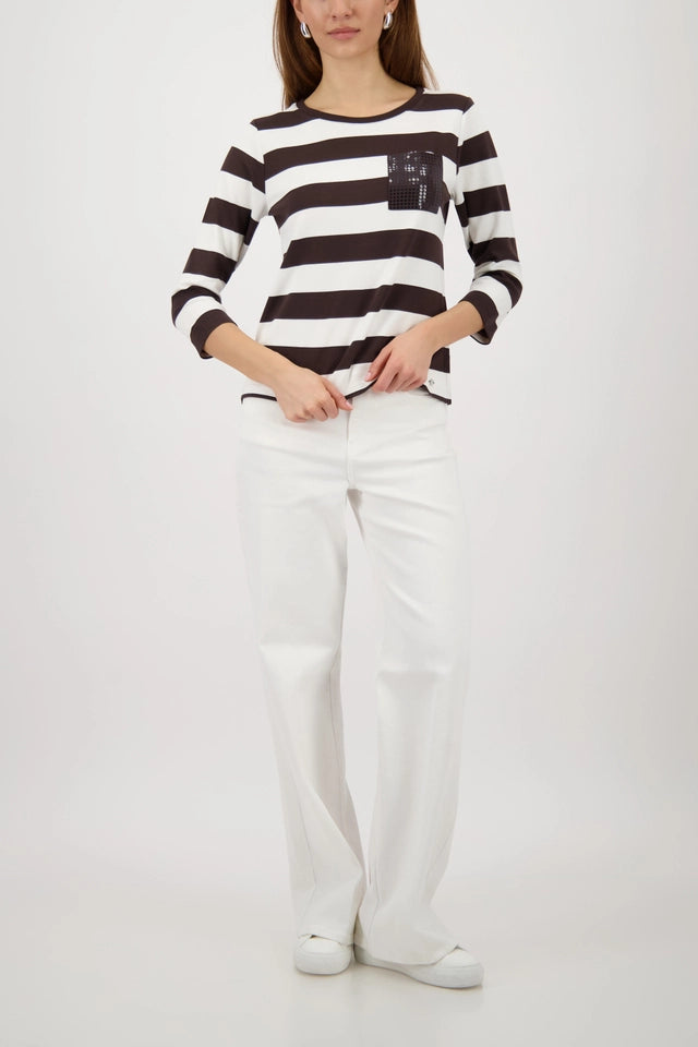 Dark Chocolate Striped Sweatshirt