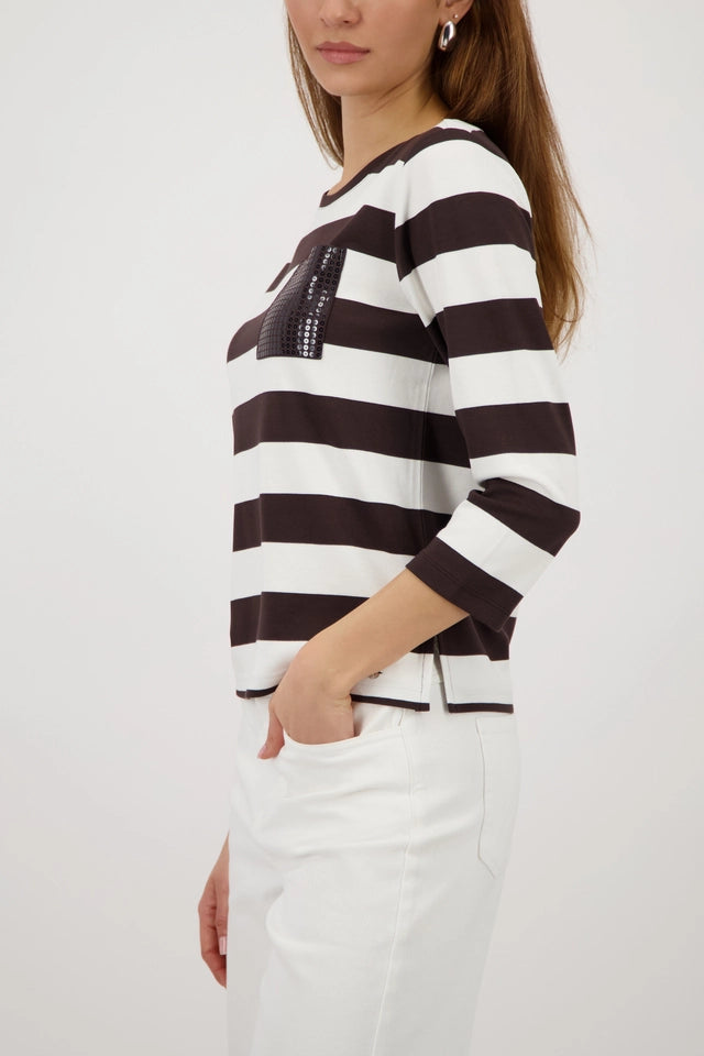 Dark Chocolate Striped Sweatshirt