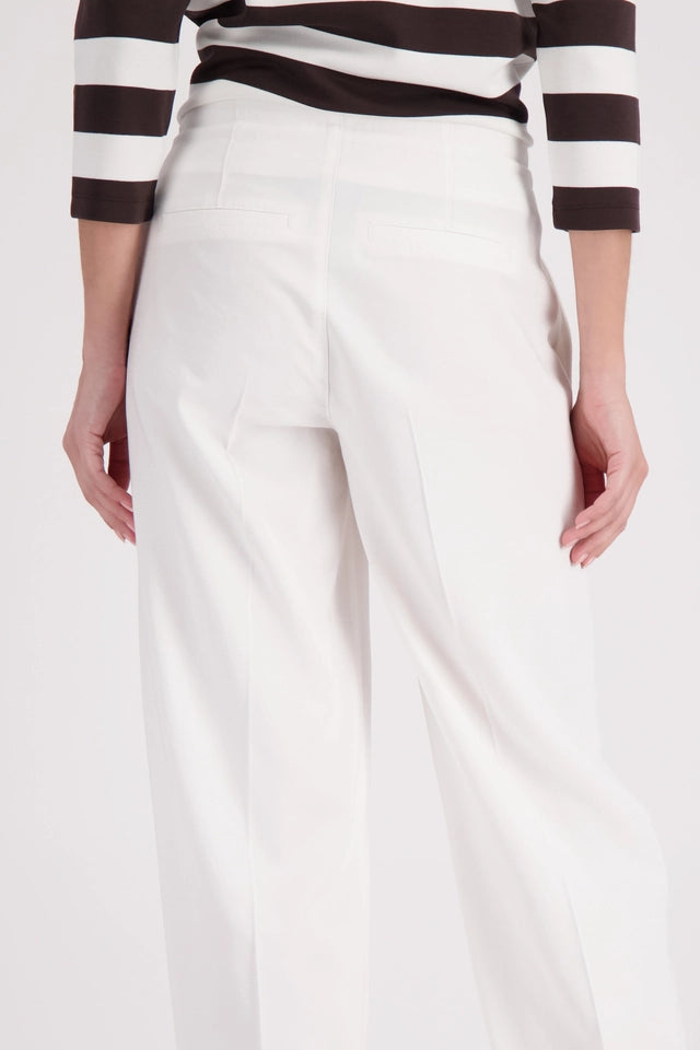 Off White Wide-leg Pants With Drawstring