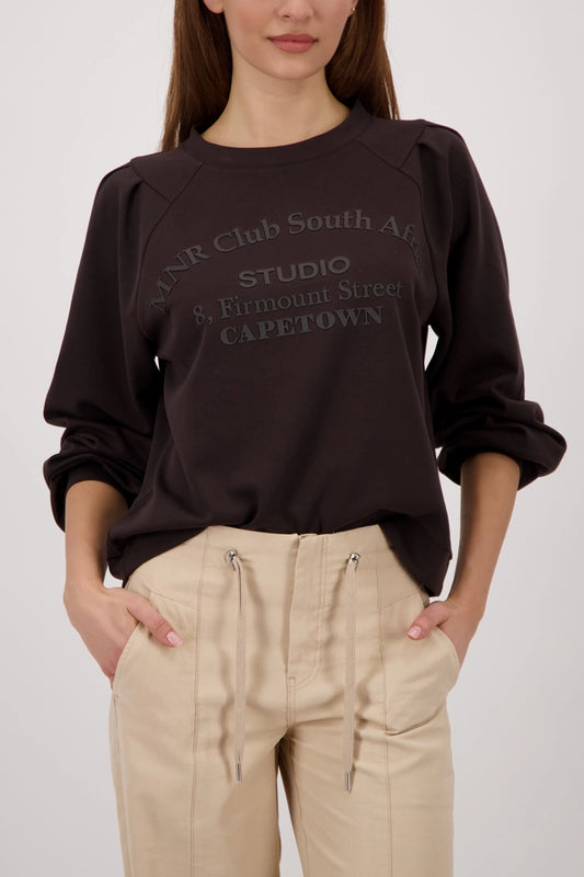 Dark Chocolate Sweatshirt With Lettering