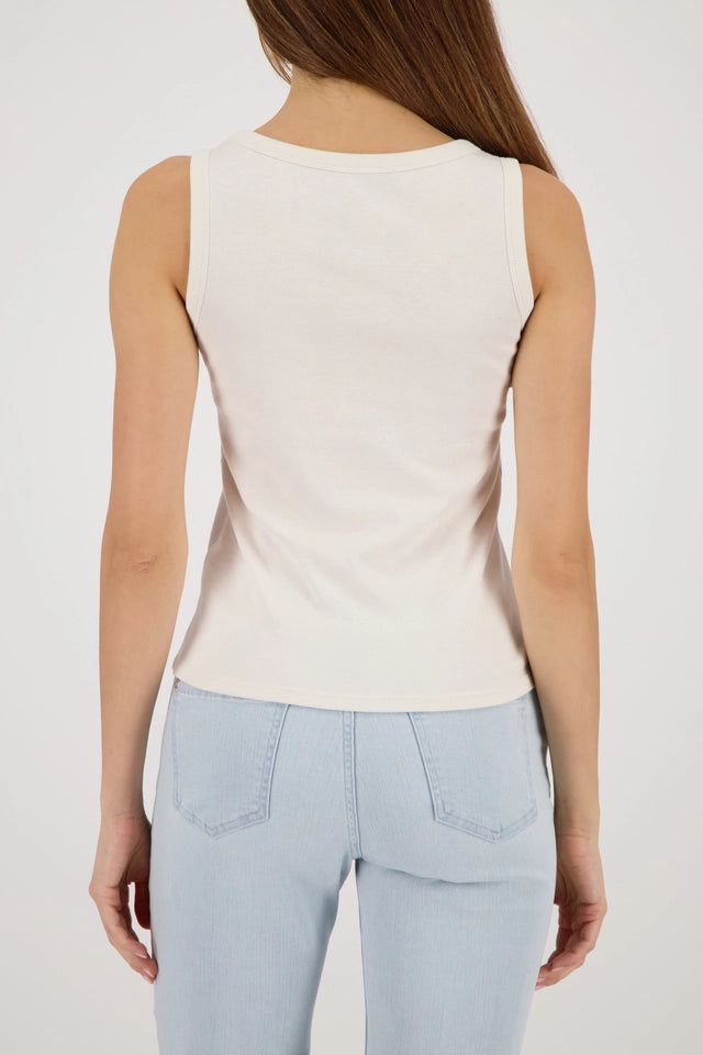Beige Cami Top With Embellished Collar