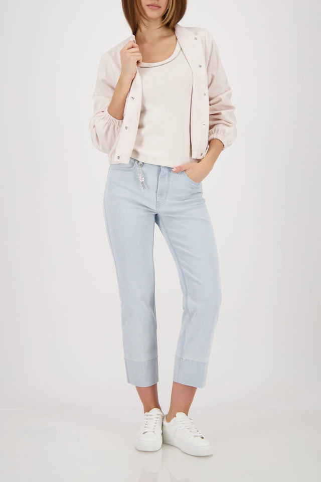 Beige Cami Top With Embellished Collar