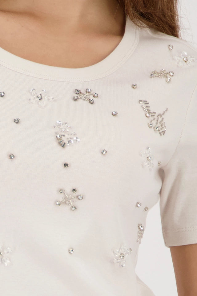 Beige Top With Jewelry Details