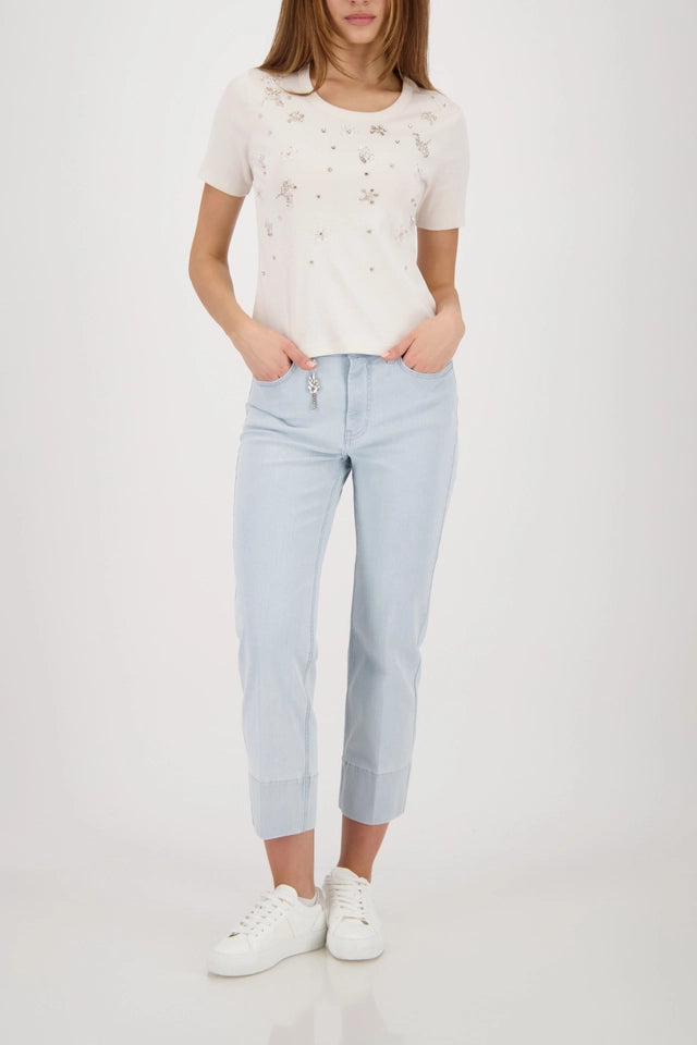 Beige Top With Jewelry Details