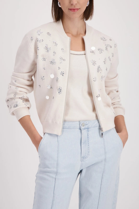 Cardigan Beige With Embellishments