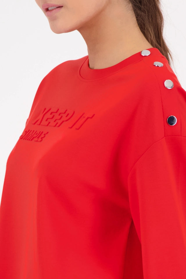 Chilli Pepper Sweatshirt With Embossed Lettering