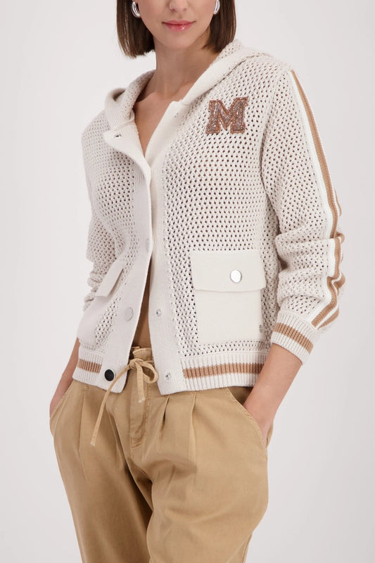 Champagne Beige Cardigan With Ajour Structure