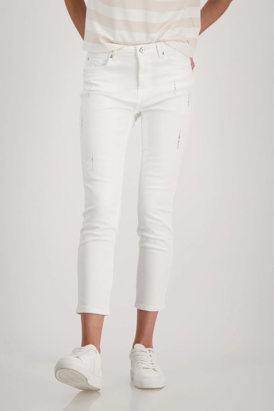 Jeans White With Rhinestones