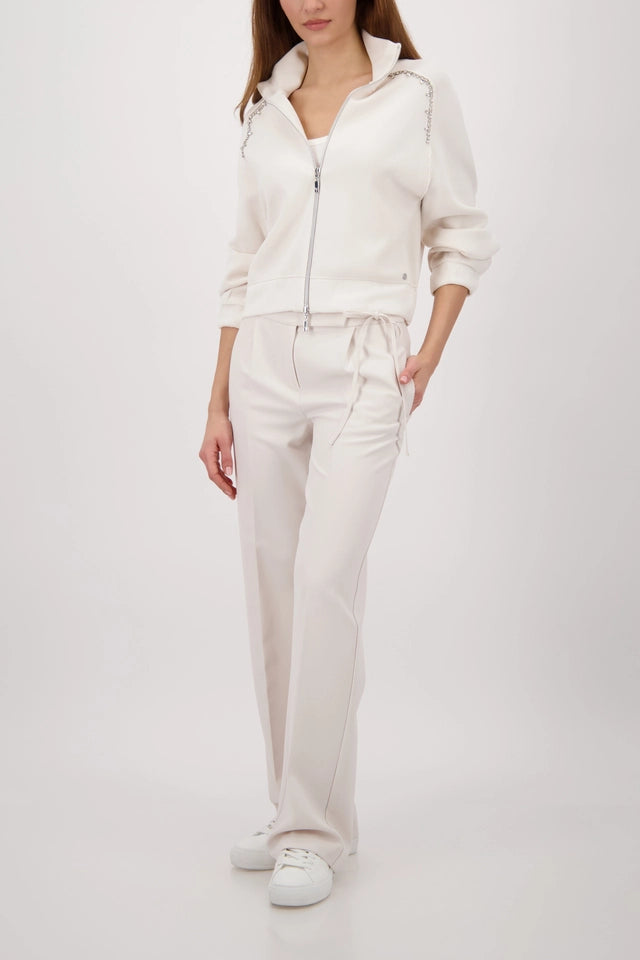 Beige Trousers With A Tie Belt