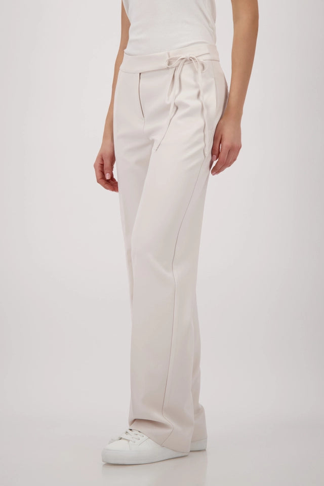 Beige Trousers With A Tie Belt
