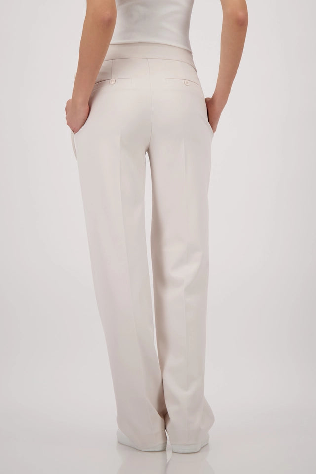 Beige Trousers With A Tie Belt