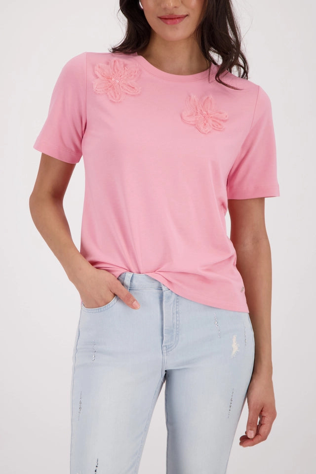T-shirt With 3D Flowers