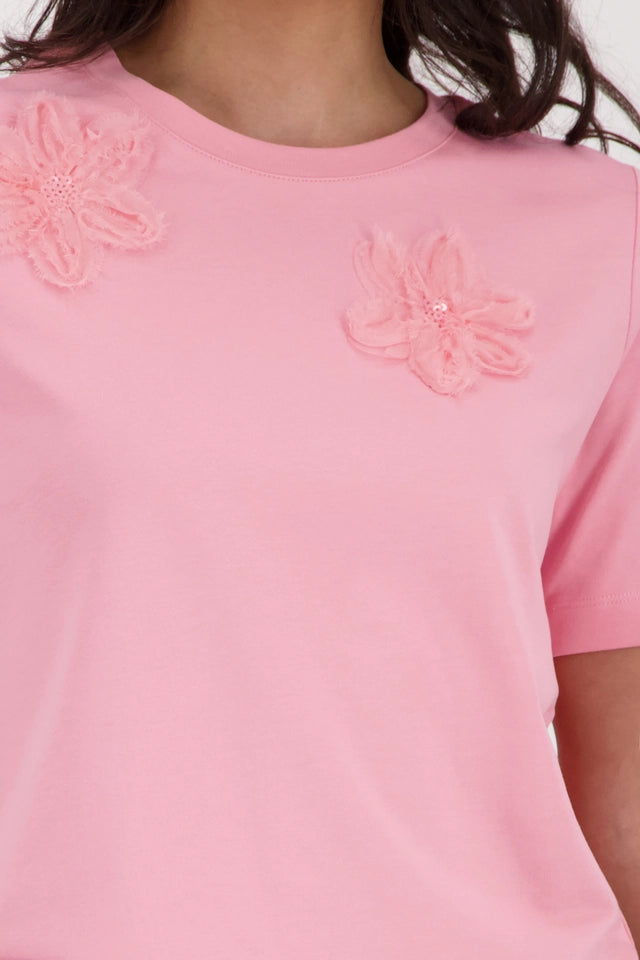 T-shirt With 3D Flowers