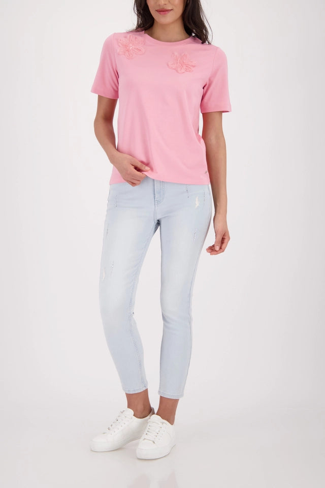 T-shirt With 3D Flowers
