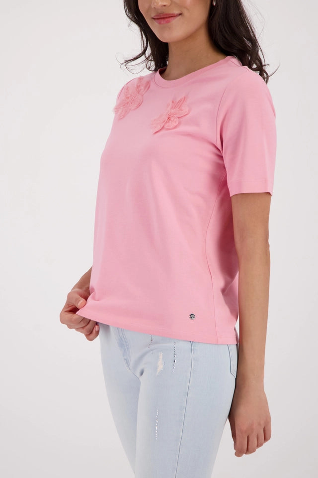 T-shirt With 3D Flowers