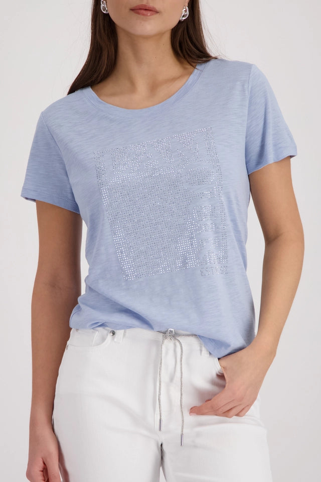Sea Side T-shirt With Rhinestones