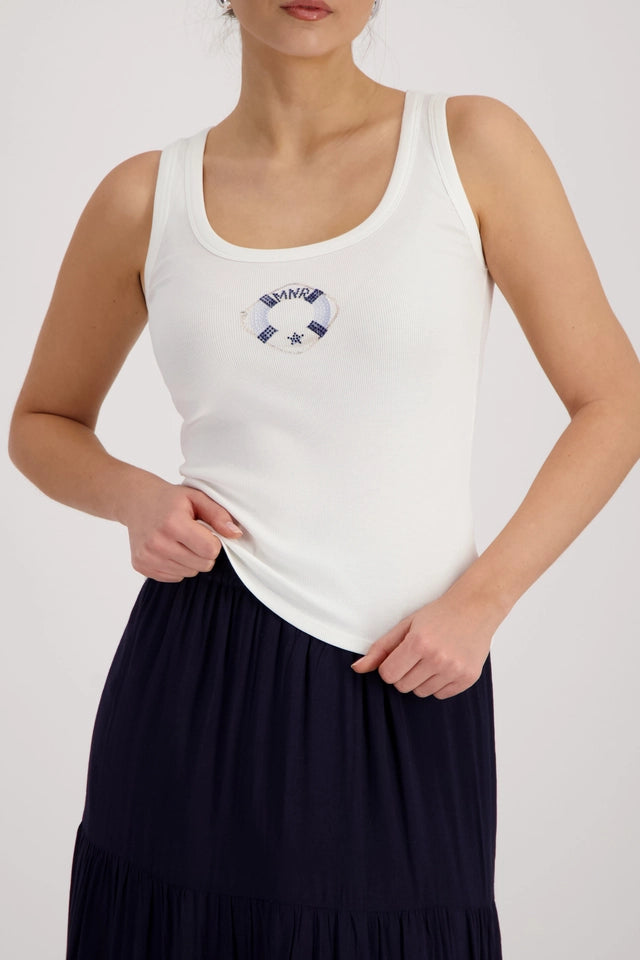 Cream Top With Mini Print