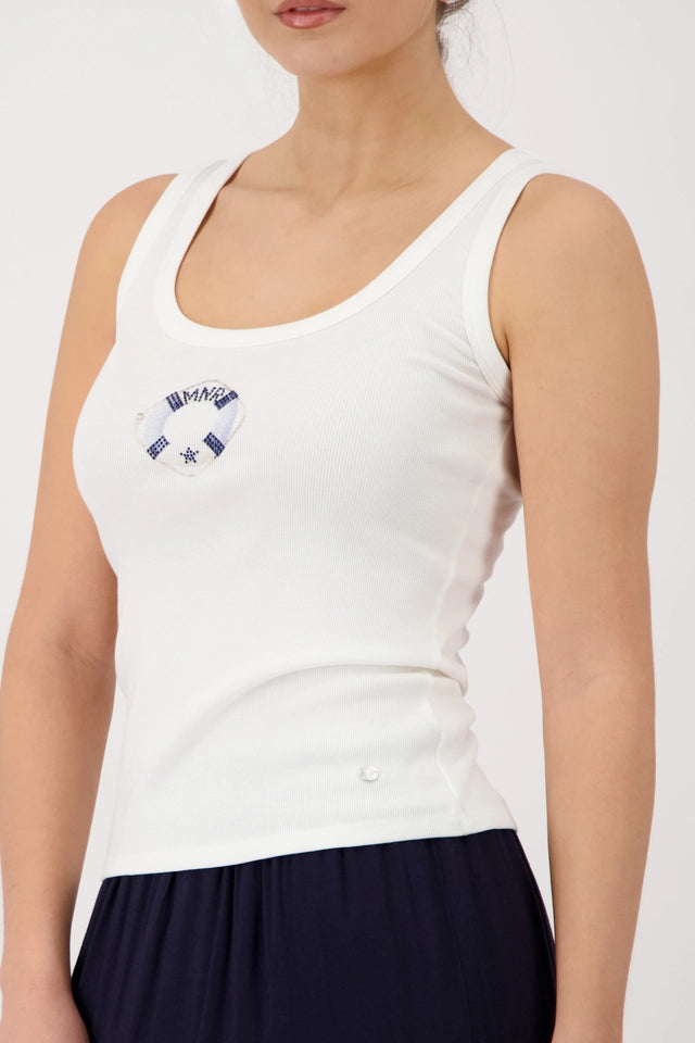 Cream Top With Mini Print