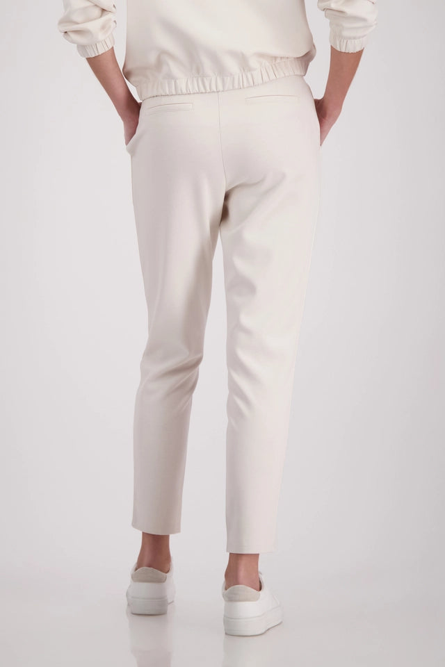 Champagne Beige Joggers With Rhinestones