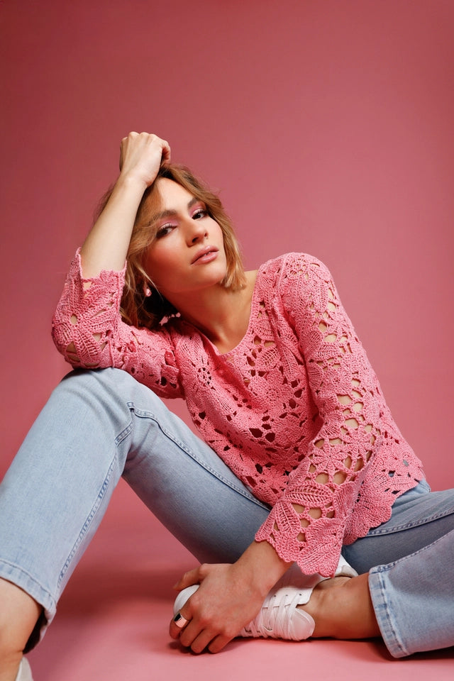 Jumper With Cornelly Crochet Pattern