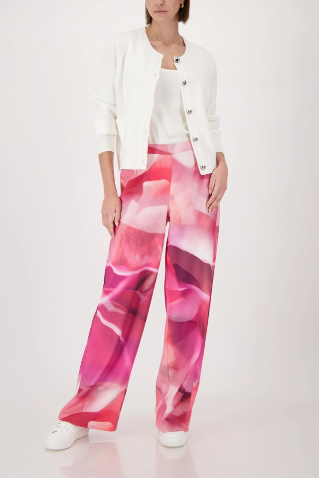 Wide Leg Pants With Allover Pattern