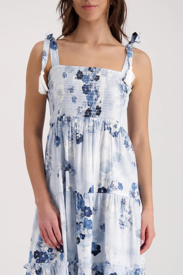 Blue And White Maxi Dress
