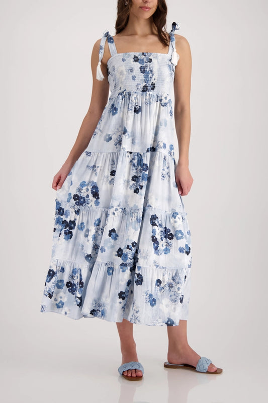 Blue And White Maxi Dress