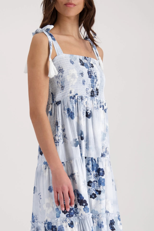 Blue And White Maxi Dress