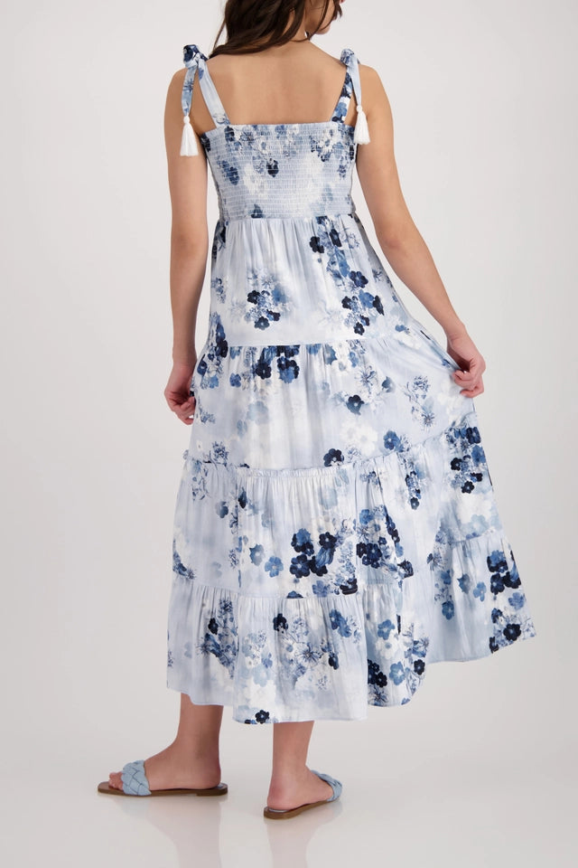 Blue And White Maxi Dress