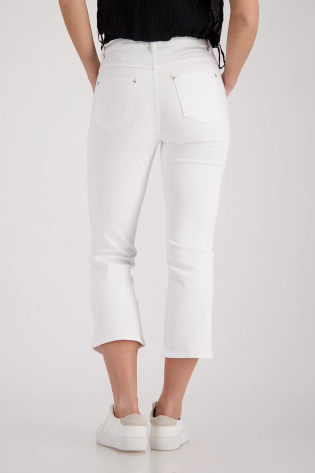 Flared Jeans With Rhinestone Drawstring