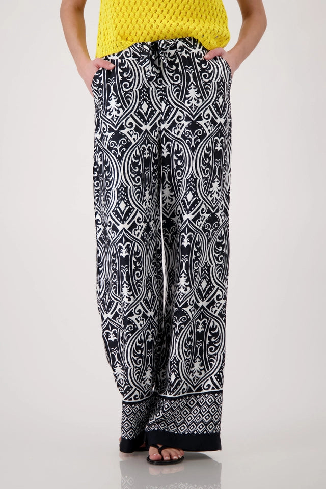 Palazzo Pants With Ornament Pattern