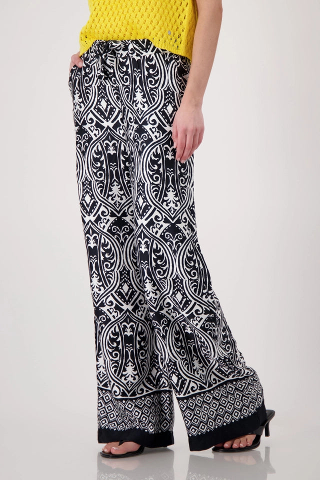 Palazzo Pants With Ornament Pattern