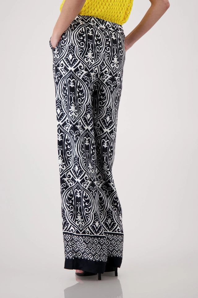 Palazzo Pants With Ornament Pattern