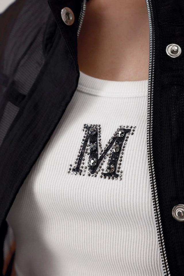 Cream Top With Decorative Elements