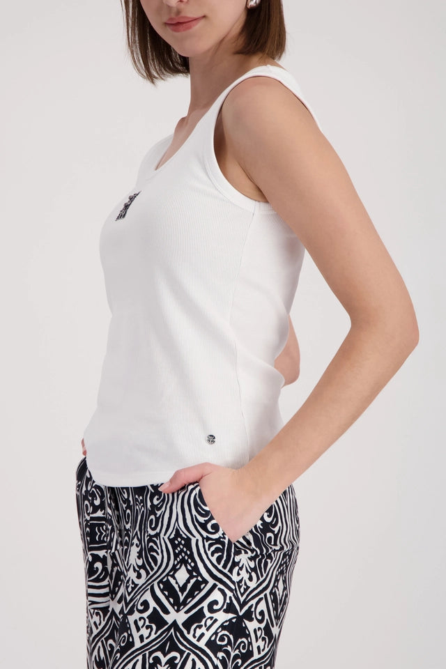 Cream Top With Decorative Elements