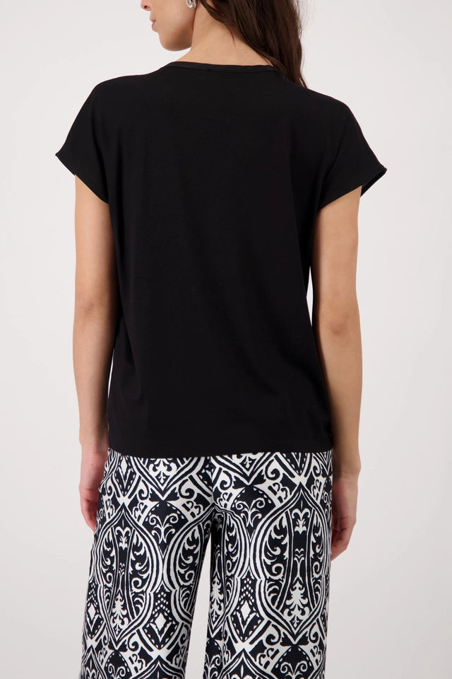 Black Blouse With Rhinestone Details