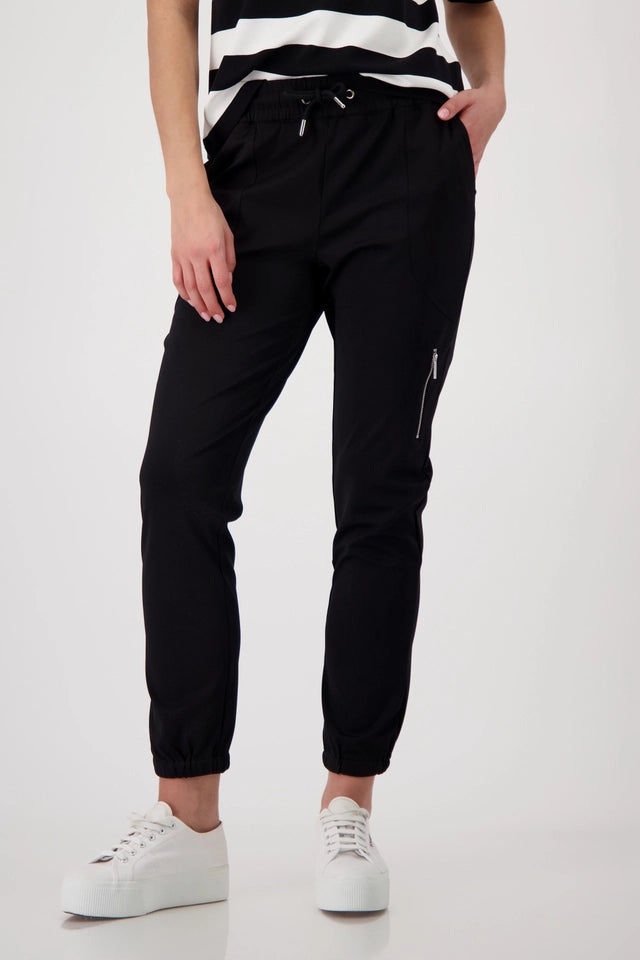 Black Joggers With Zip Pocket