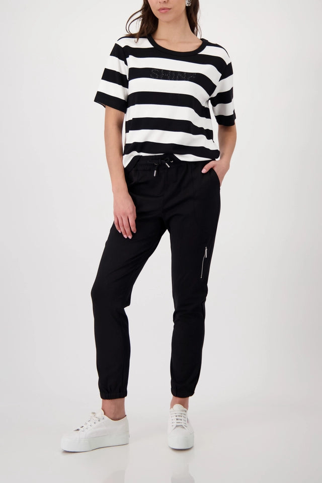 Black Joggers With Zip Pocket