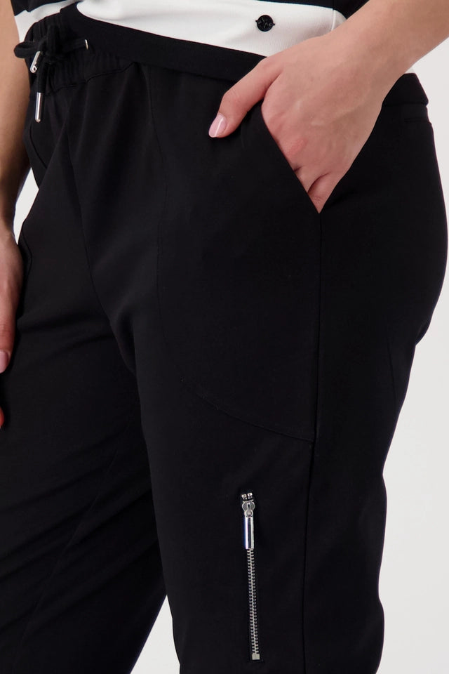Black Joggers With Zip Pocket