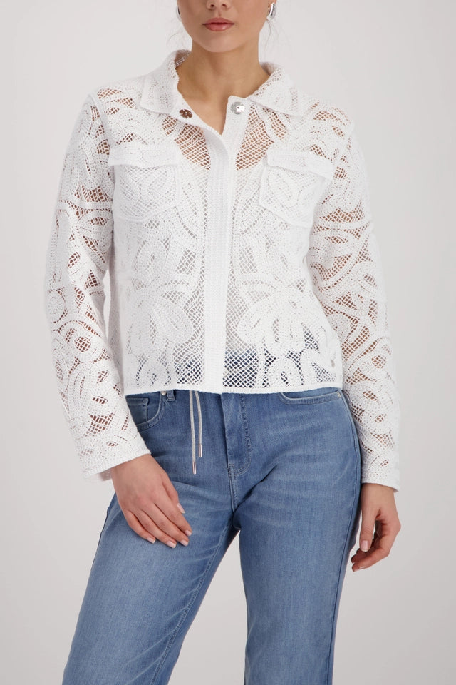 Cream Cardigan With Cornelly Pattern