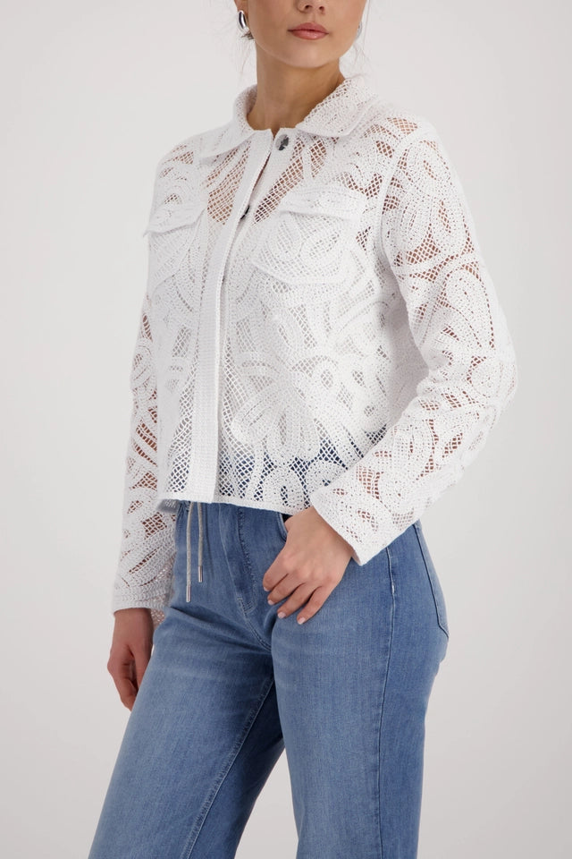 Cream Cardigan With Cornelly Pattern