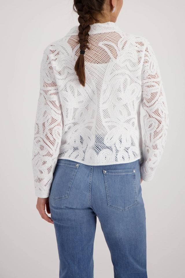 Cream Cardigan With Cornelly Pattern