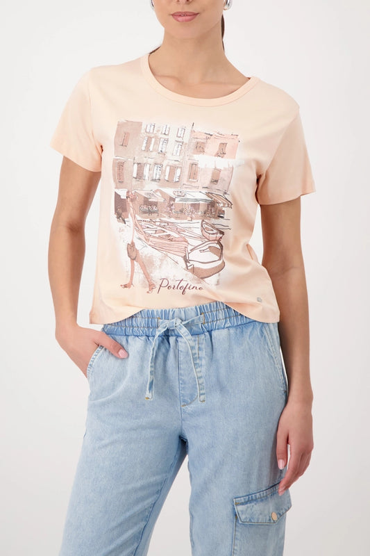 Peach City Print Top
