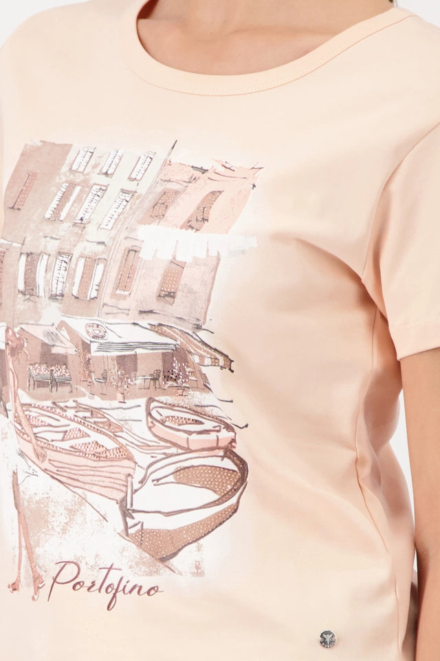 Peach City Print Top